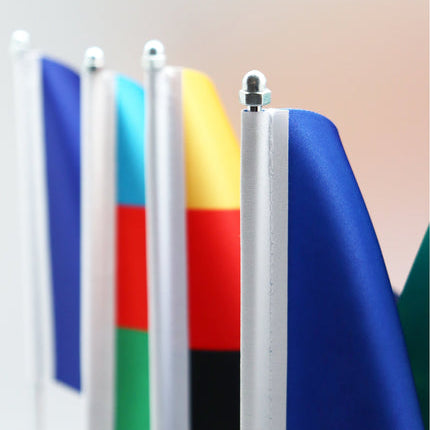 Crimea Desk Flag - Premium Double-Layer Satin with Chrome L-Shaped Stand | Professional Quality Country Desk Flag for Government Offices and Institutions