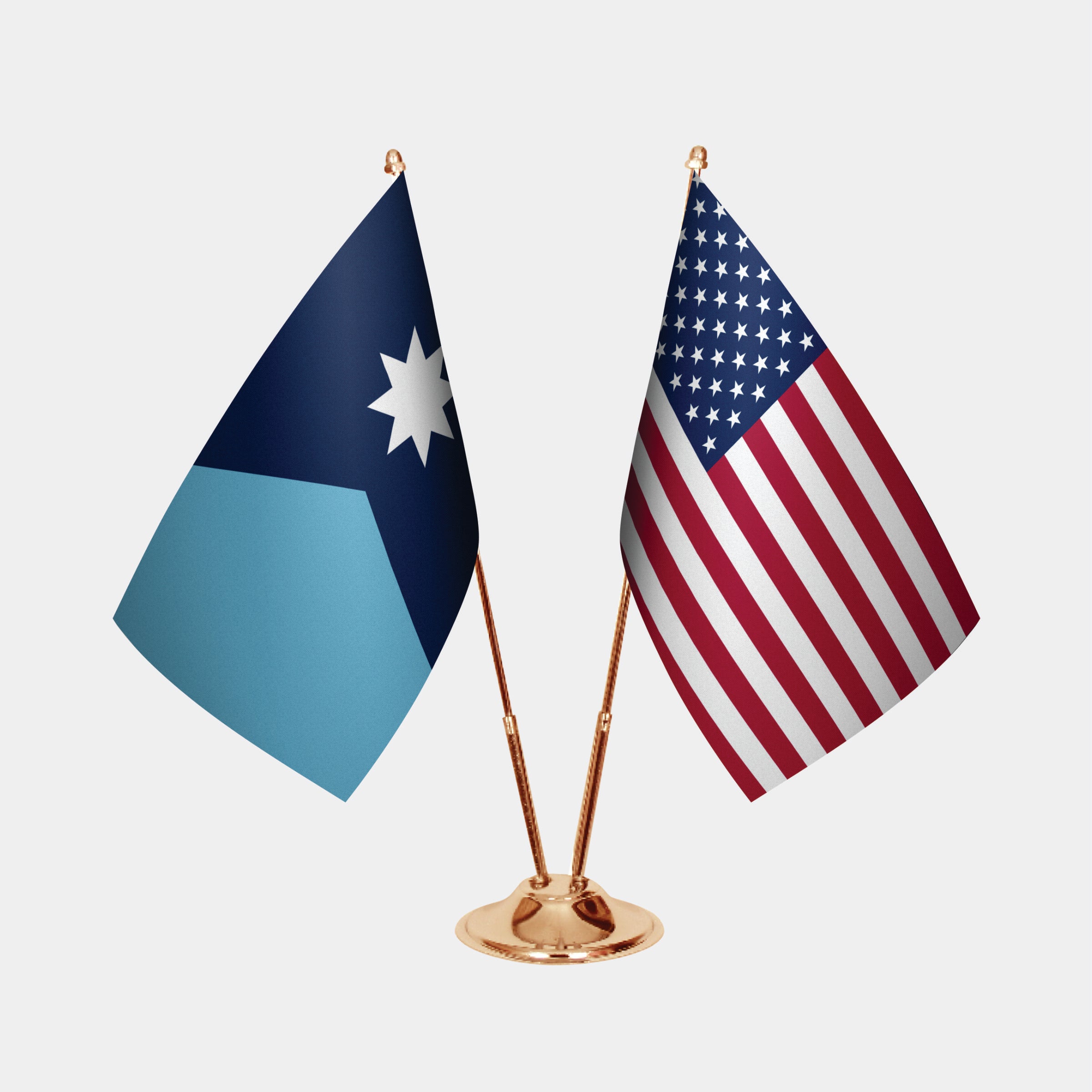 Minnesota & U.S. Desk Flag Set