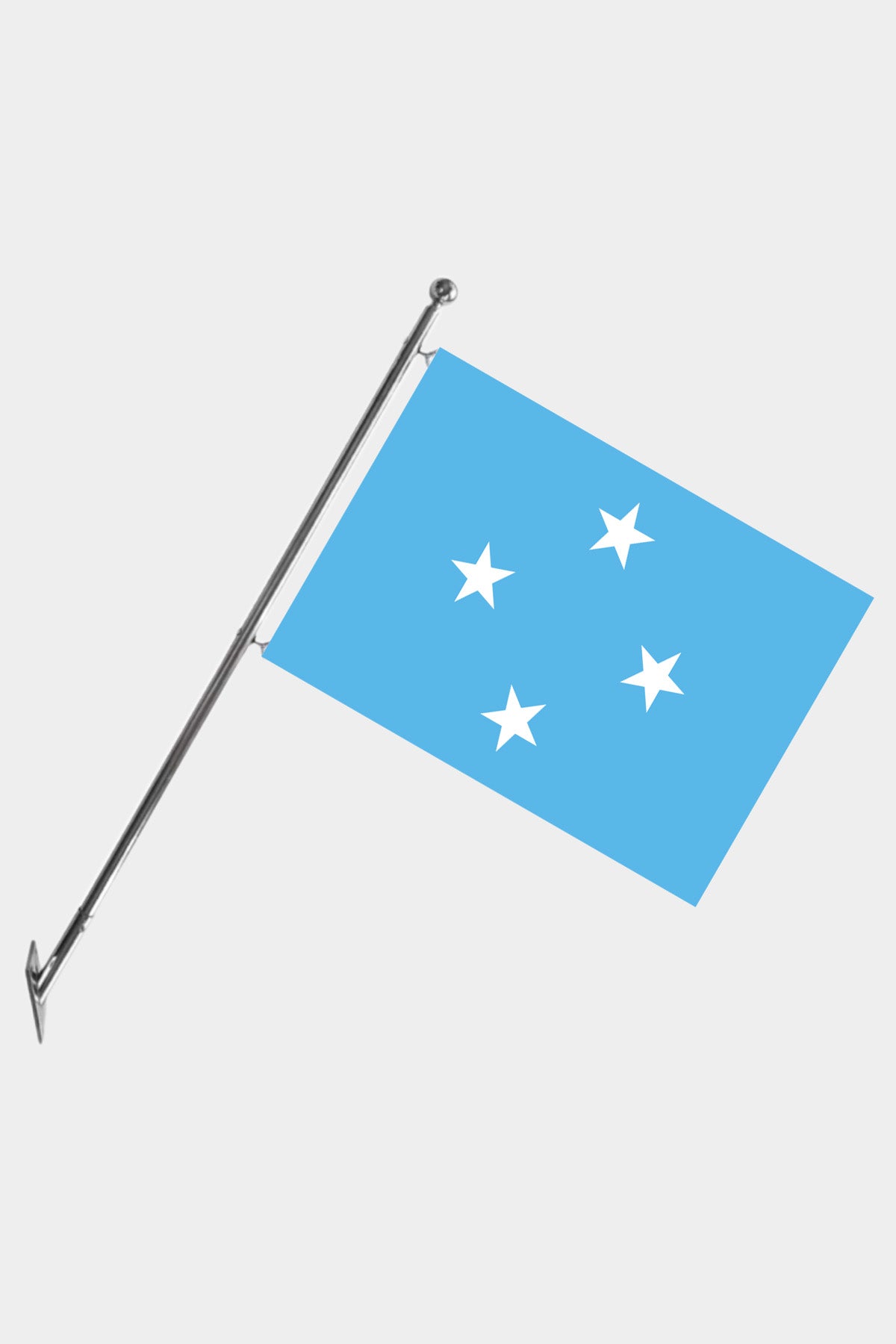 Micronesia Wall-Mounted Telescopic Flagpole Set — Polyester