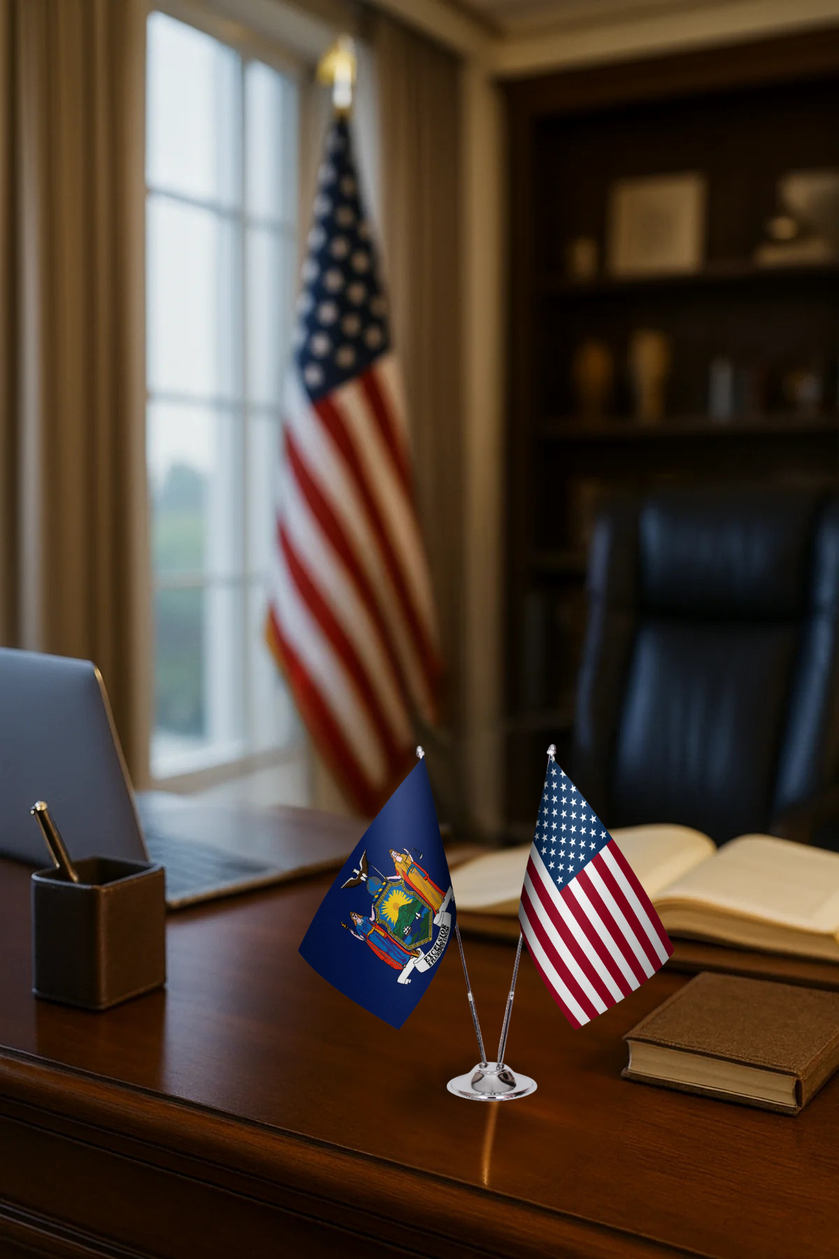 New York Gold Desk Flag