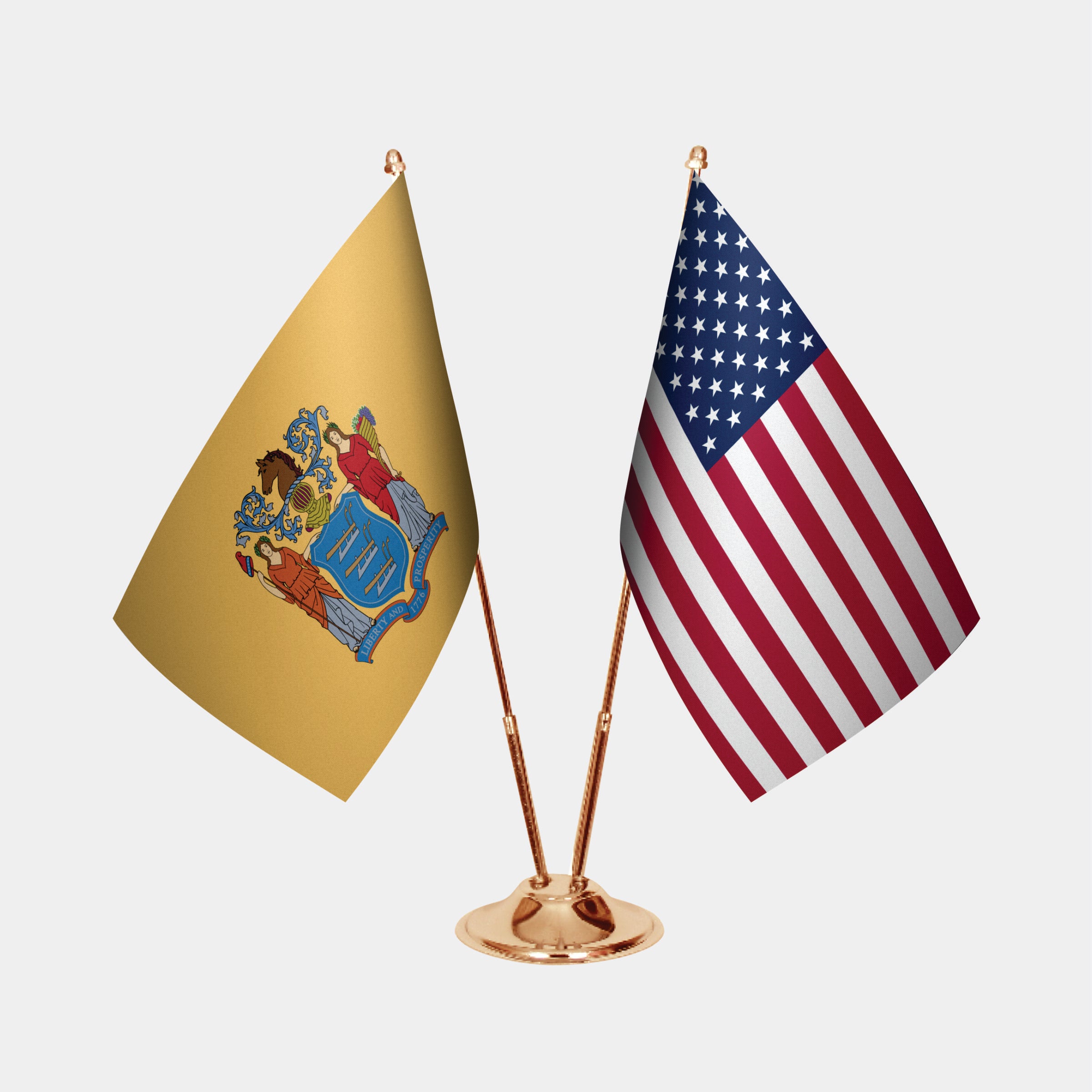 New Jersey Gold Desk Flag