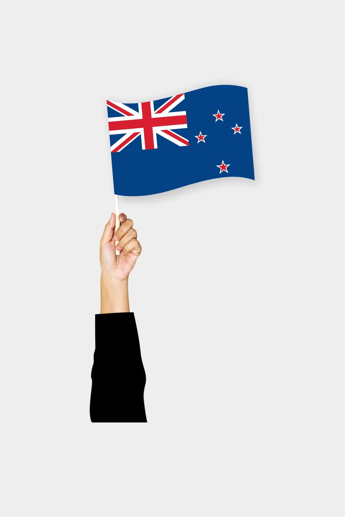 New Zealand handheld flag on stick - durable polyester country flag for events and parades