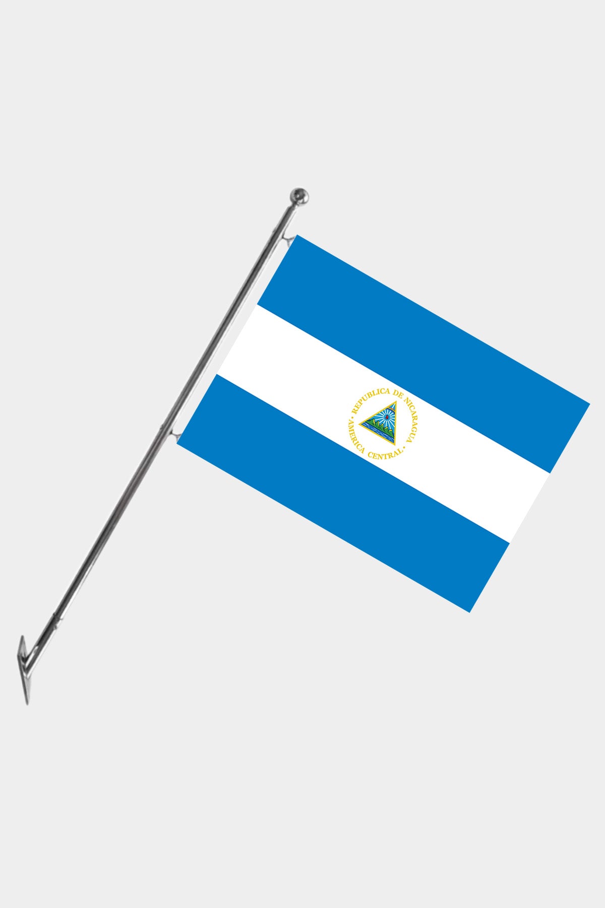 Nicaragua Wall-Mounted Telescopic Flagpole Set — Polyester