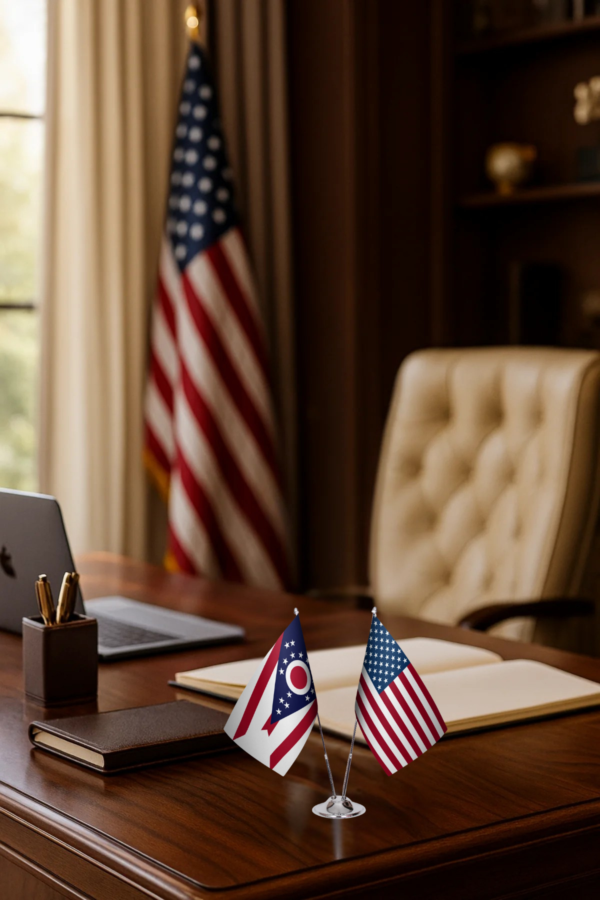 Ohio Gold Desk Flag