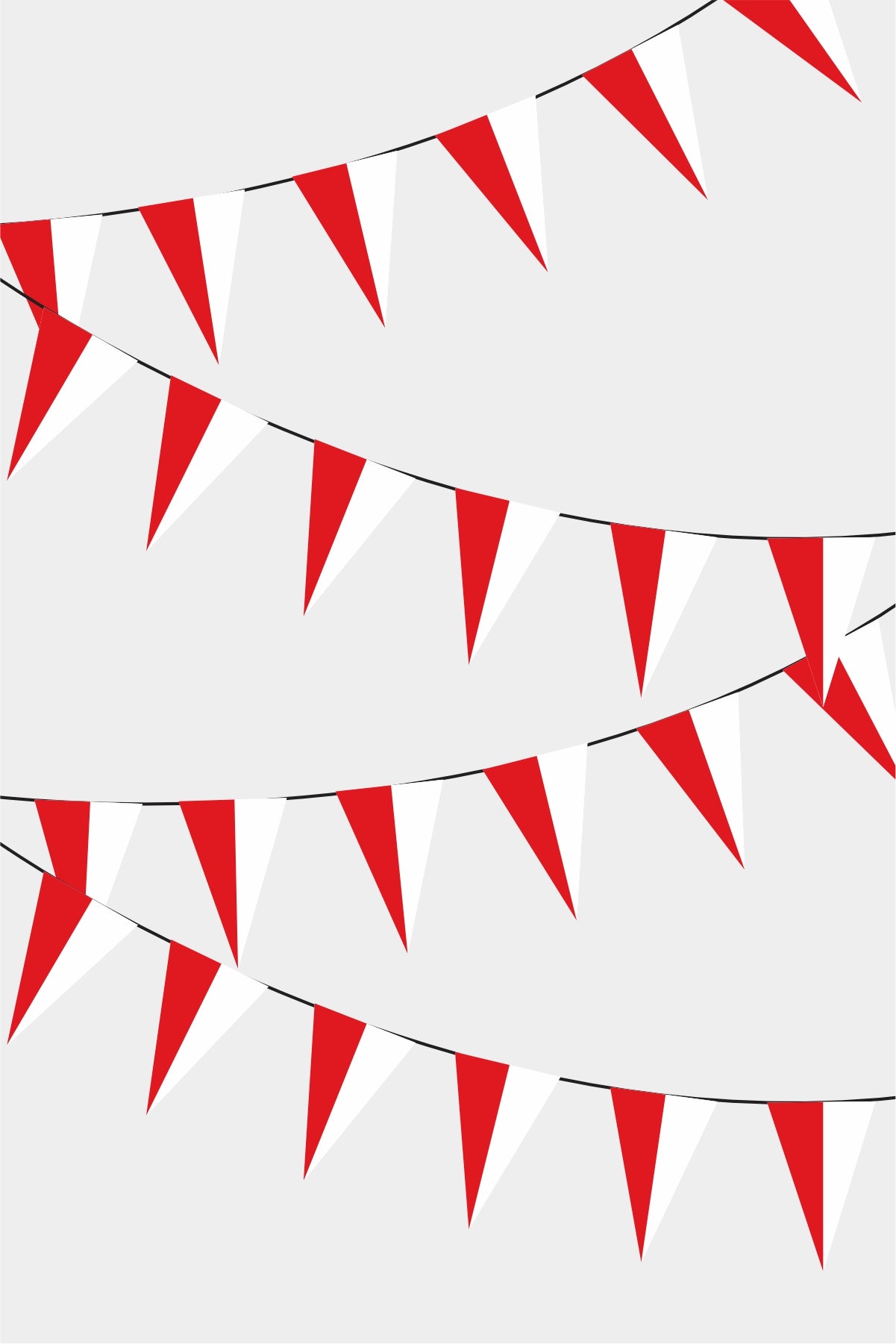 Poland Triangular Flag Bunting - 50 Meters Premium Pennant Flags for Party Decoration | Professional Quality Raschel Fabric