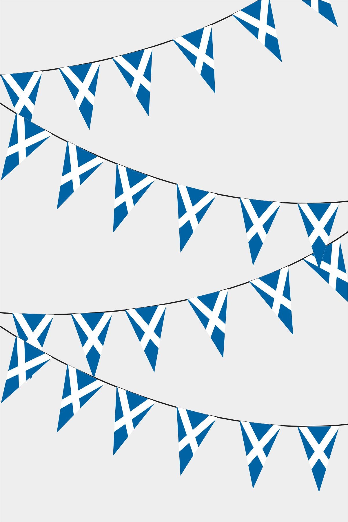 Scotland Triangular Flag Bunting - 50 Meters Premium Pennant Flags for Party Decoration | Professional Quality Raschel Fabric