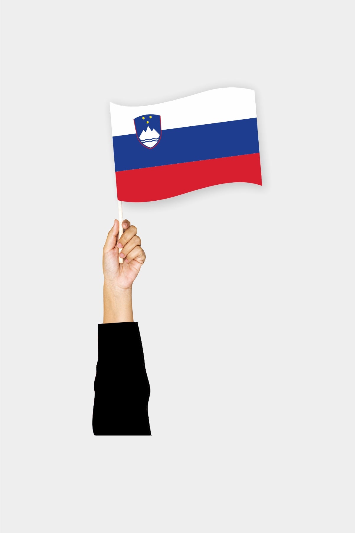 Slovenia handheld flag on stick - durable polyester country flag for events and parades
