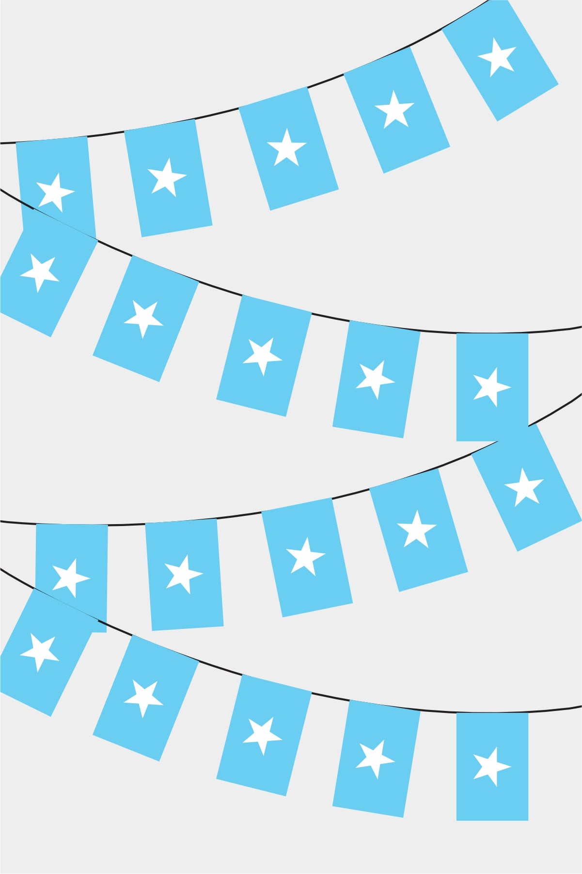 Somalia Rectangular Flag Bunting - 50 Meters Premium String Flags for Party Decoration | Professional Quality Raschel Fabric