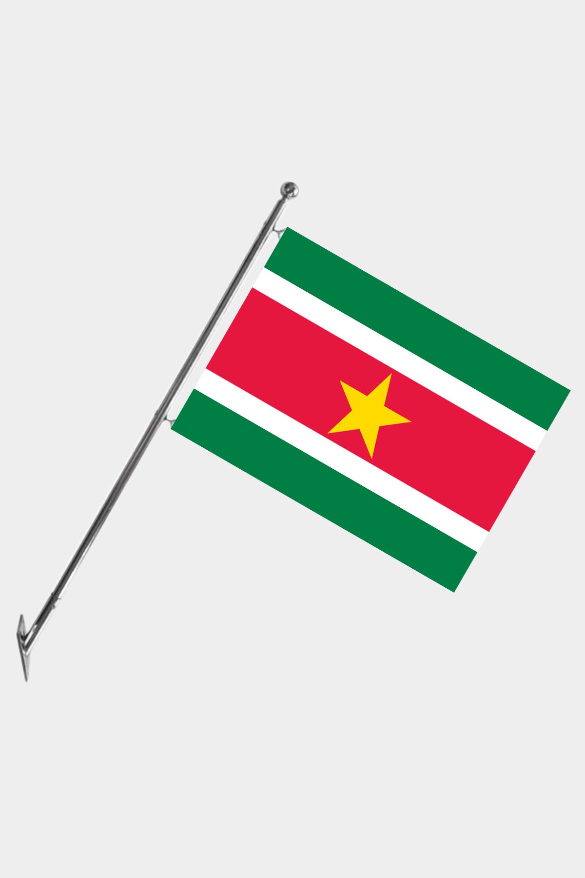 Suriname Wall-Mounted Telescopic Flagpole Set — Polyester