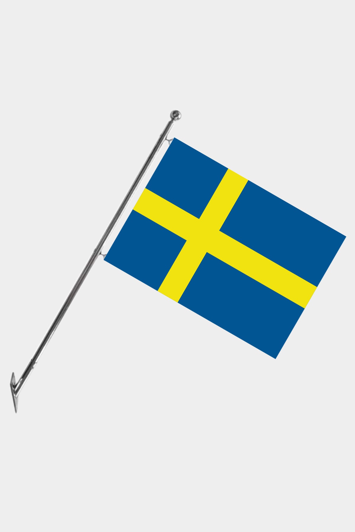 Sweden Wall-Mounted Telescopic Flagpole Set — Polyester