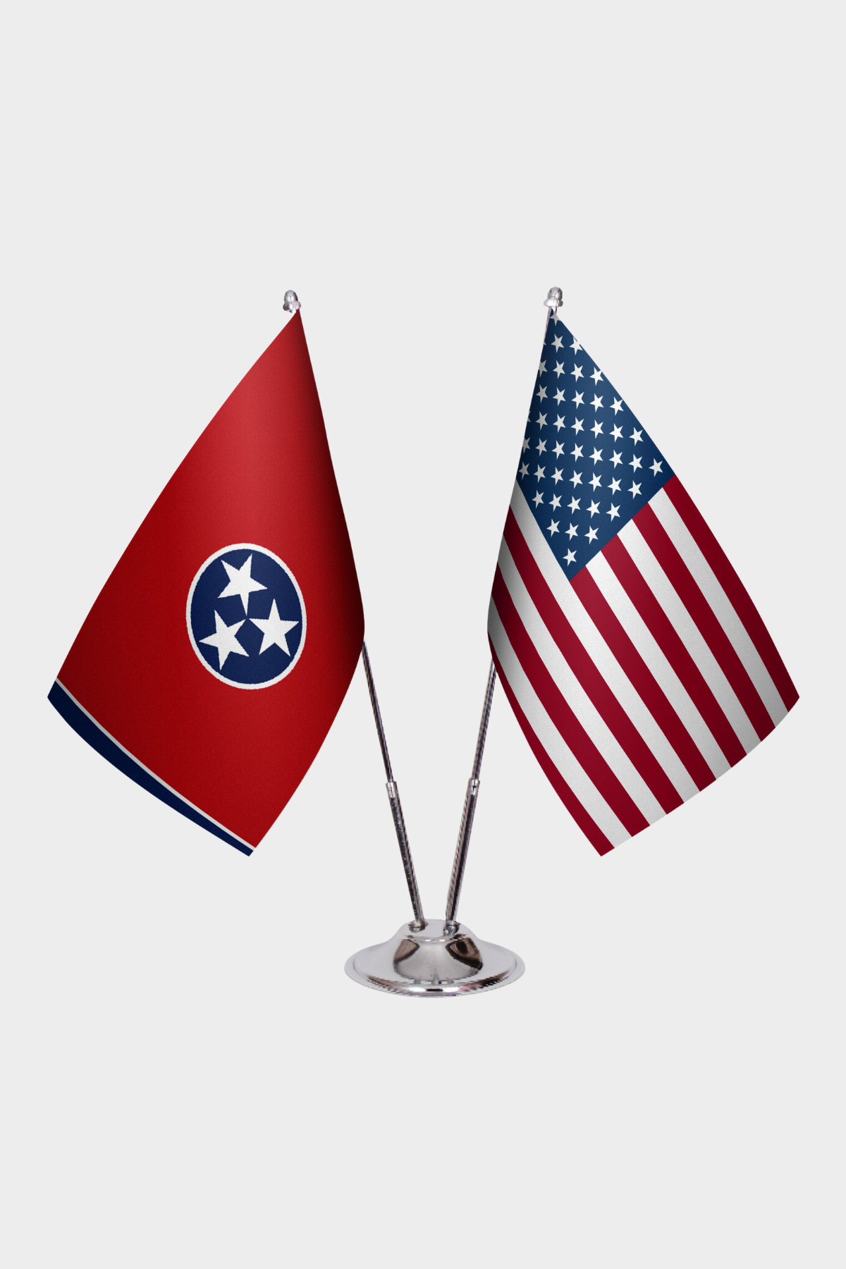 Tennessee & U.S. Desk Flag Set — Double Satin