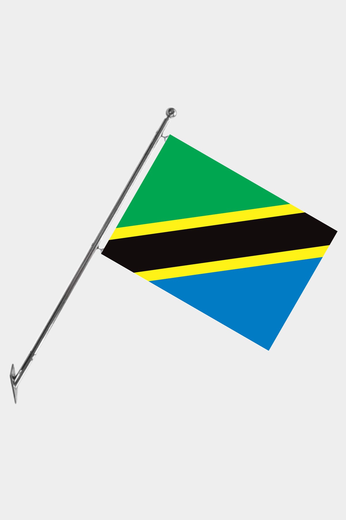 Tanzania Wall-Mounted Telescopic Flagpole Set — Polyester