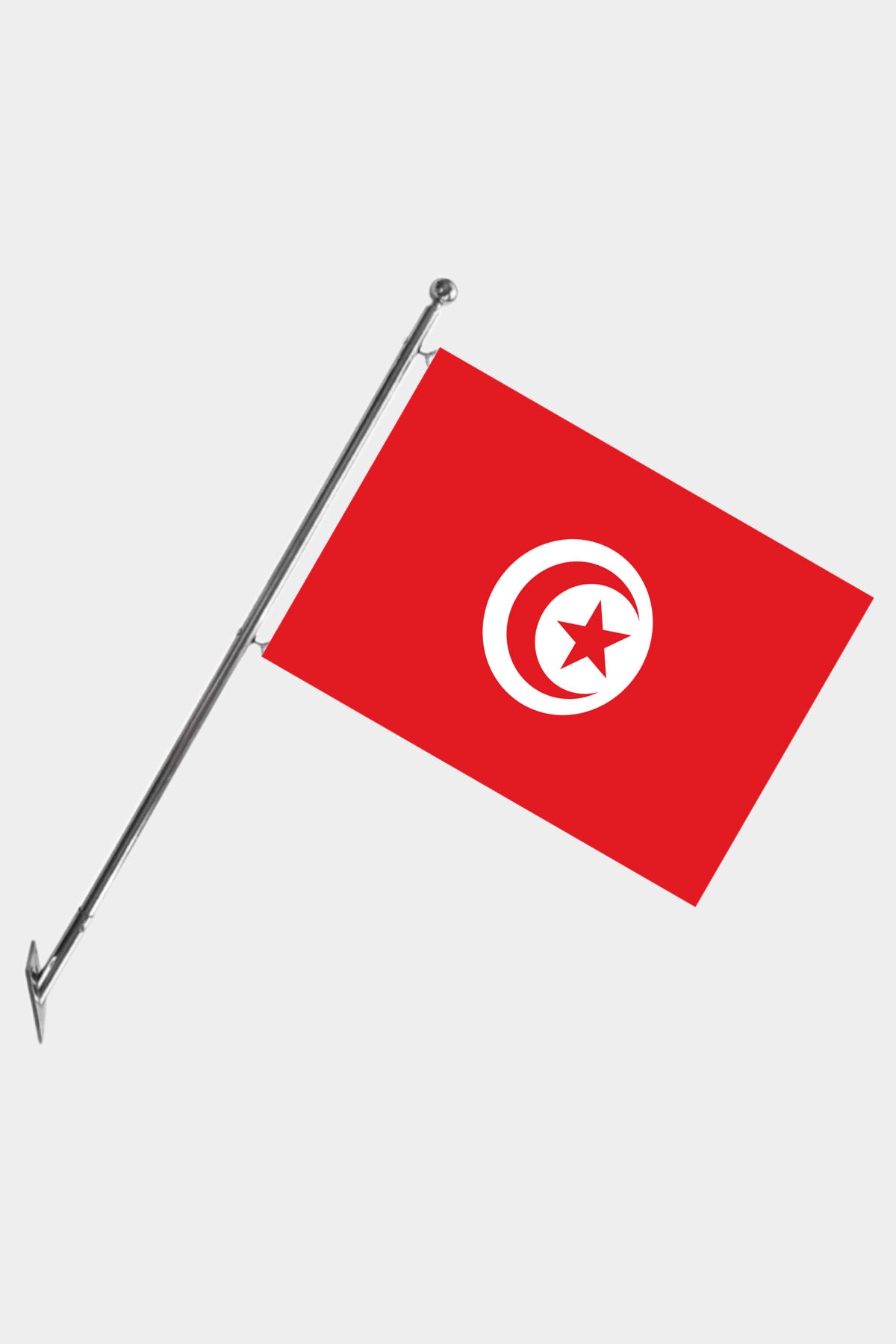 Tunisia Wall-Mounted Telescopic Flagpole Set — Polyester