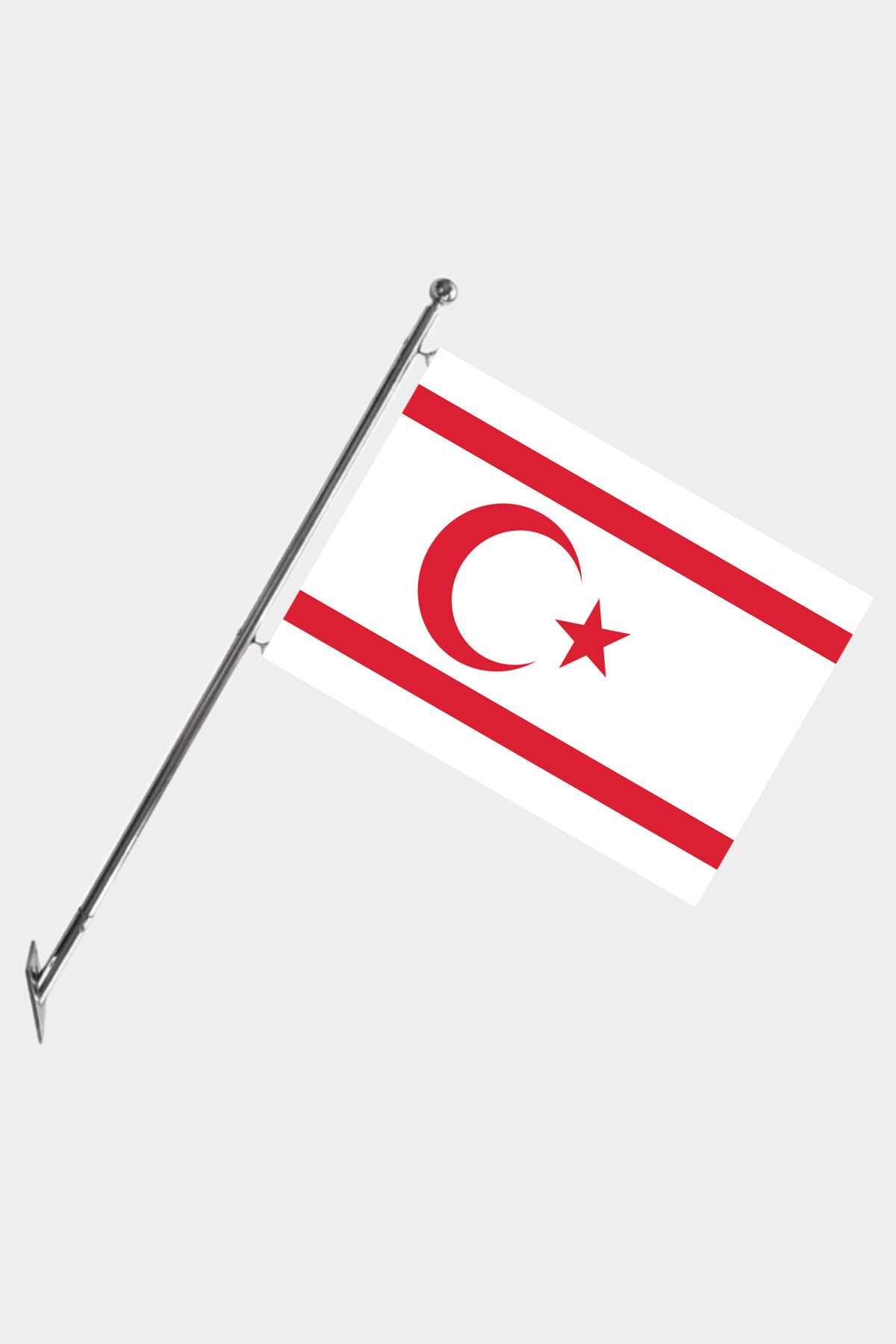 Northern Cyprus Wall-Mounted Telescopic Flagpole Set — Polyester