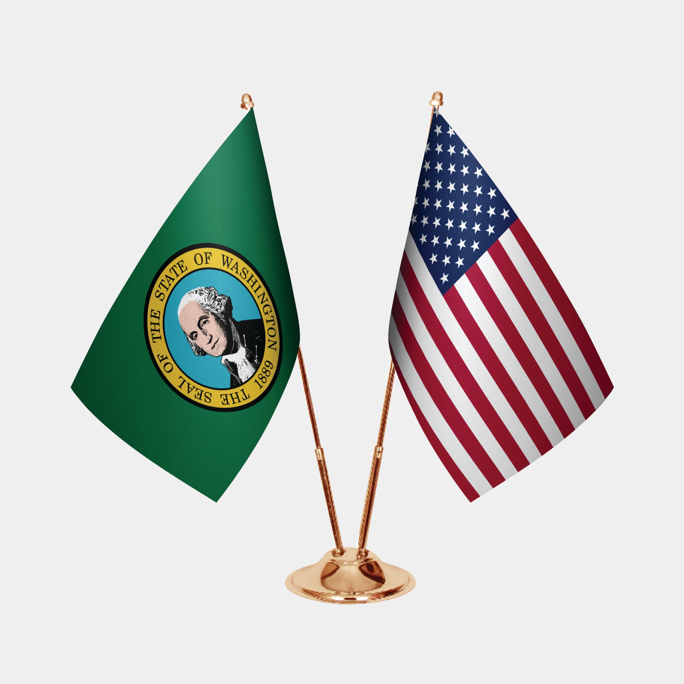 Washington & U.S. Desk Flag Set