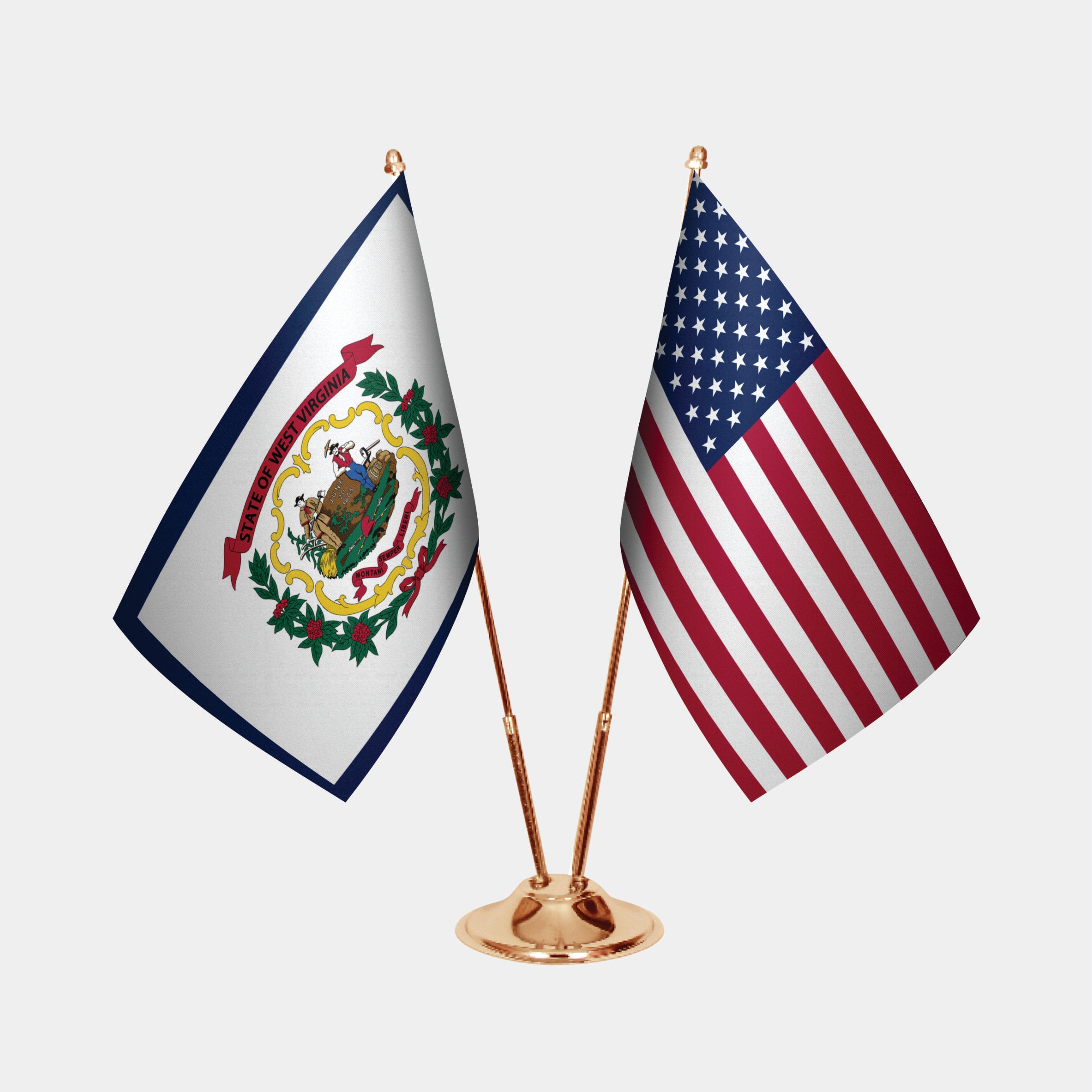 West Virginia Gold Desk Flag