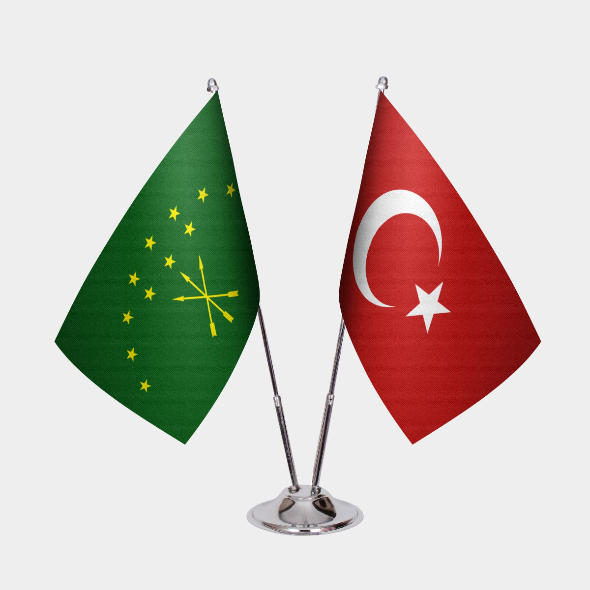 Ensemble de Drapeaux de Bureau Adyguée & Turquie