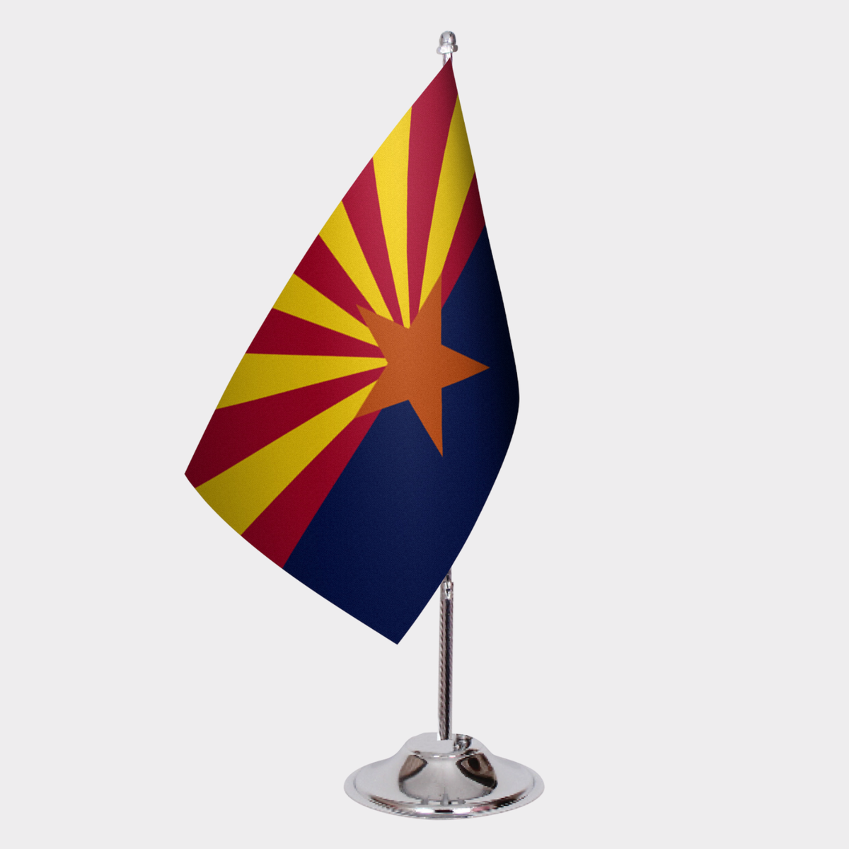 Arizona State Flag – Miniature Desk Flag with Chrome Pole and Base