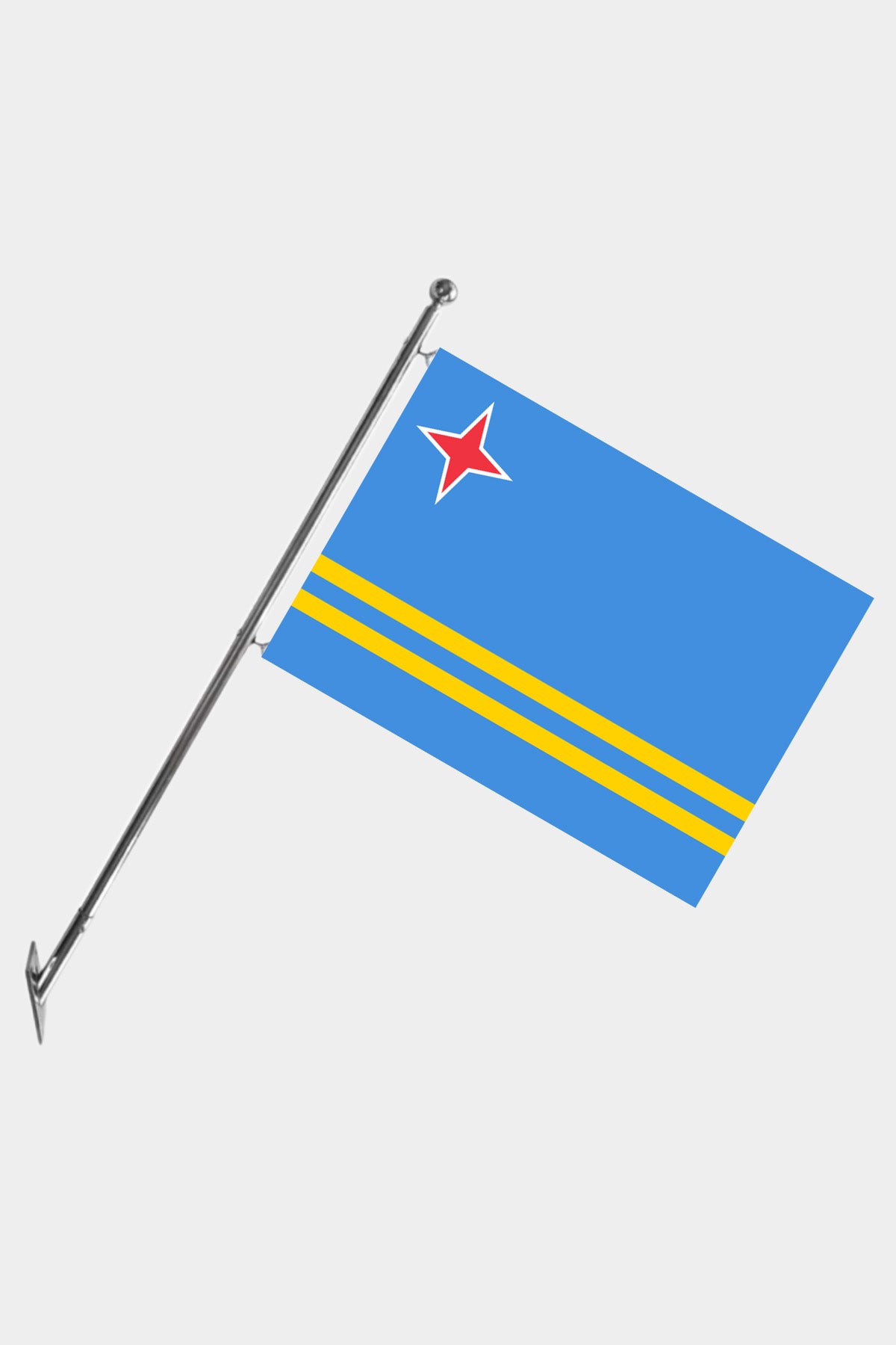 Aruba Wall-Mounted Telescopic Flagpole Set — Polyester