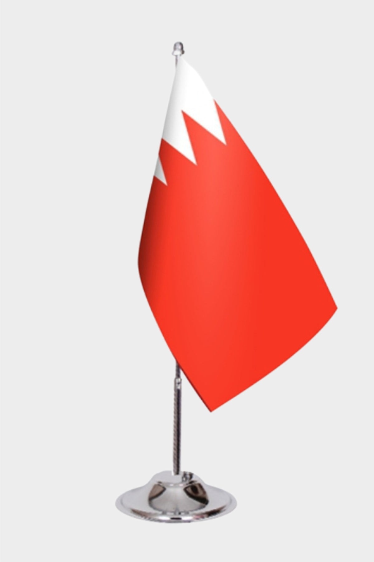 Bahrain Desk Flag - Premium Double-Layer Satin with Chrome L-Shaped Stand | Professional Quality Country Desk Flag for Government Offices and Institutions