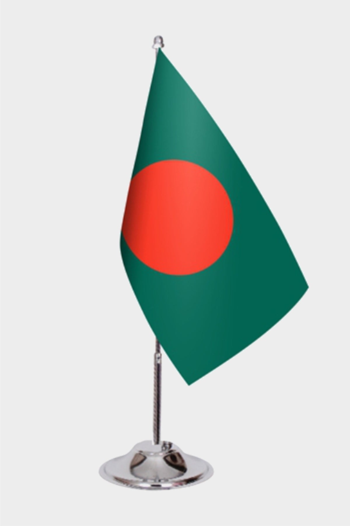Bangladesh Desk Flag - Premium Double-Layer Satin with Chrome L-Shaped Stand | Professional Quality Country Desk Flag for Government Offices and Institutions