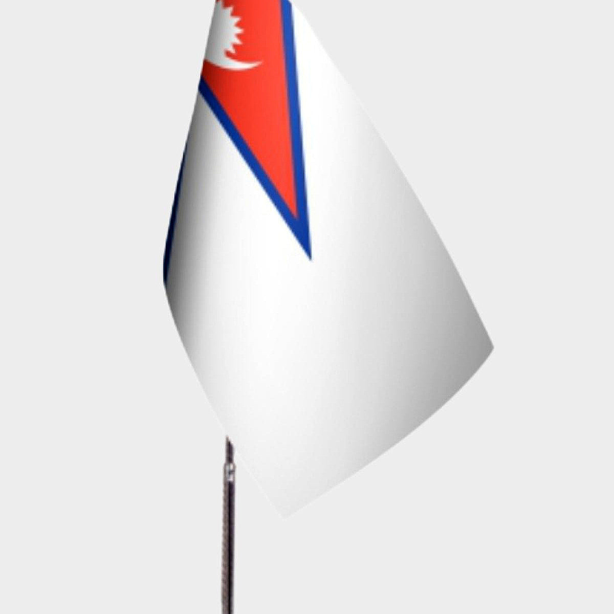 Nepal Desk Flag - Premium Double-Layer Satin with Chrome L-Shaped Stand | Professional Quality Country Desk Flag for Government Offices and Institutions
