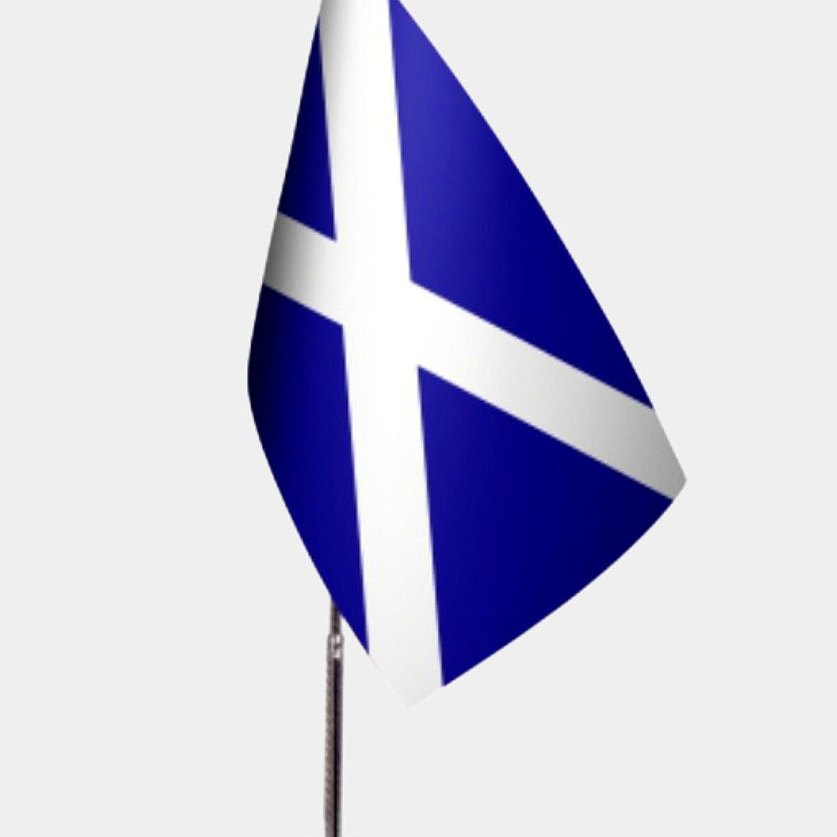 Scotland Desk Flag - Premium Double-Layer Satin with Chrome L-Shaped Stand | Professional Quality Country Desk Flag for Government Offices and Institutions