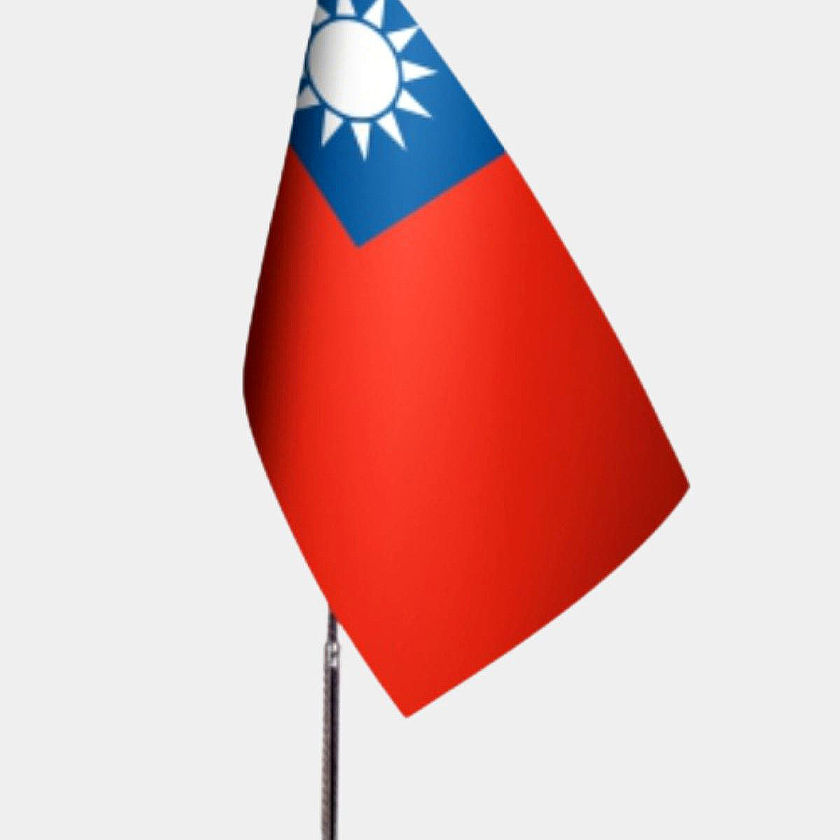 Taiwan Desk Flag - Premium Double-Layer Satin with Chrome L-Shaped Stand | Professional Quality Country Desk Flag for Government Offices and Institutions
