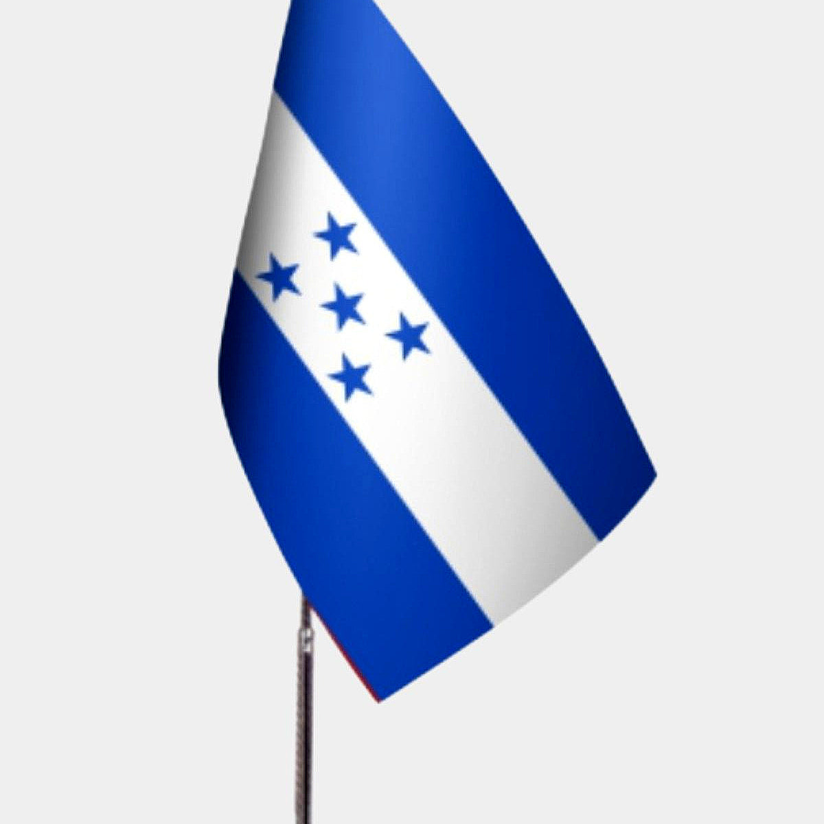 Honduras Desk Flag - Premium Double-Layer Satin with Chrome L-Shaped Stand | Professional Quality Country Desk Flag for Government Offices and Institutions