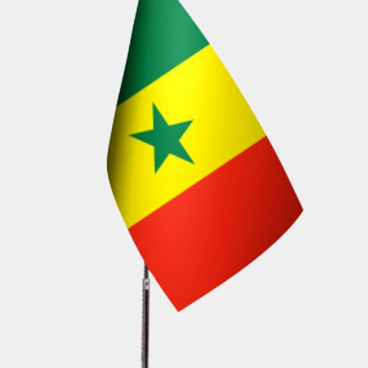Senegal Desk Flag - Premium Double-Layer Satin with Chrome L-Shaped Stand | Professional Quality Country Desk Flag for Government Offices and Institutions