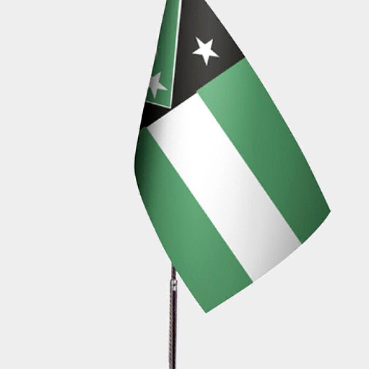 Turks of Western Thrace Desk Flag - Premium Double-Layer Satin with Chrome L-Shaped Stand | Professional Quality Country Desk Flag for Government Offices and Institutions