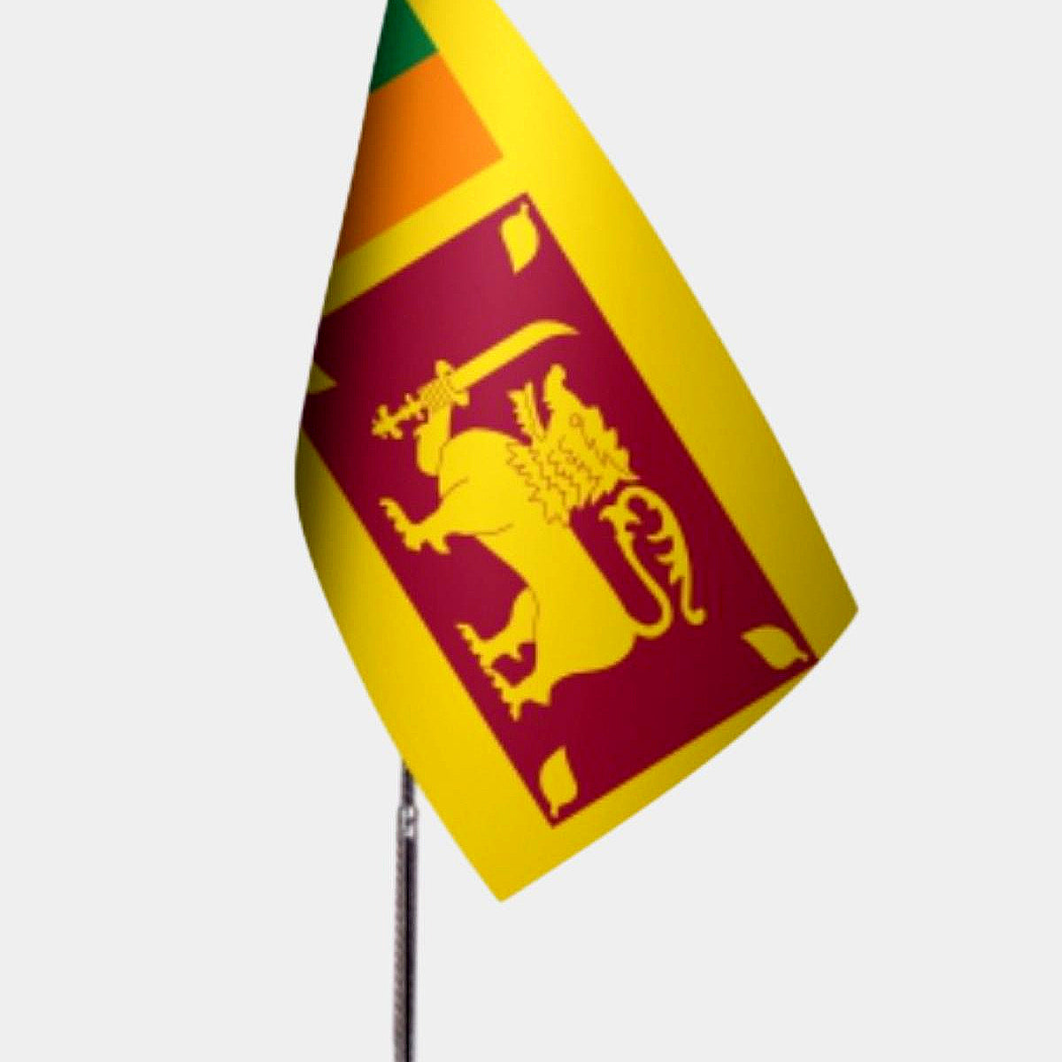 Sri Lanka Desk Flag - Premium Double-Layer Satin with Chrome L-Shaped Stand | Professional Quality Country Desk Flag for Government Offices and Institutions