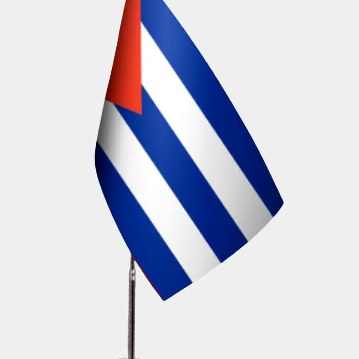 Cuba Desk Flag - Premium Double-Layer Satin with Chrome L-Shaped Stand | Professional Quality Country Desk Flag for Government Offices and Institutions