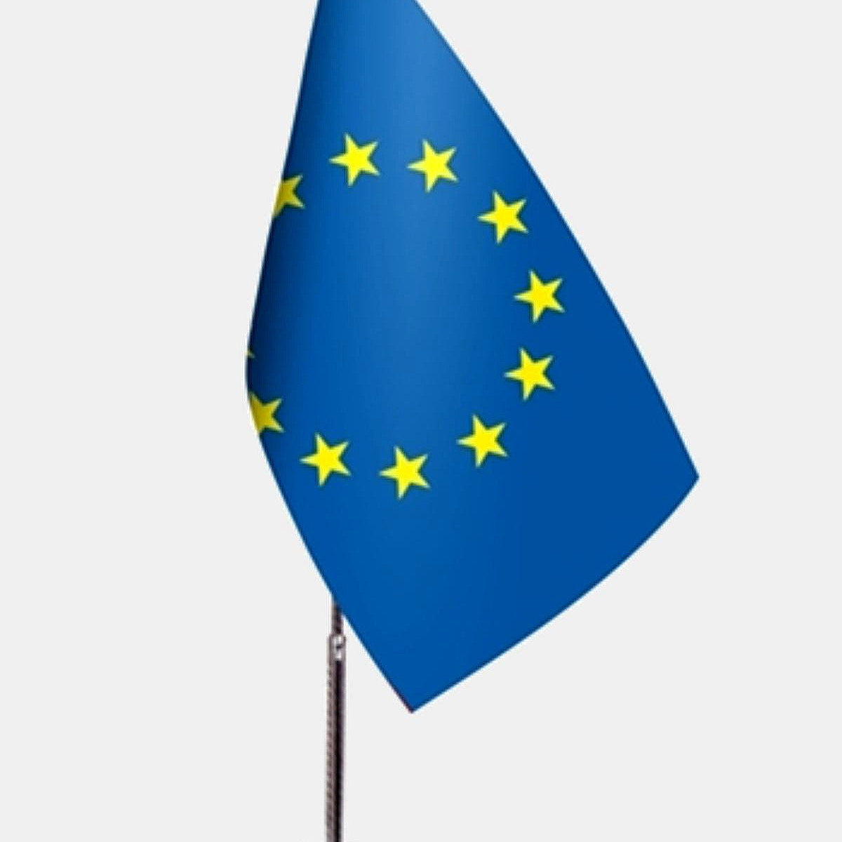 European Union Desk Flag - Premium Double-Layer Satin with Chrome L-Shaped Stand | Professional Quality Country Desk Flag for Government Offices and Institutions