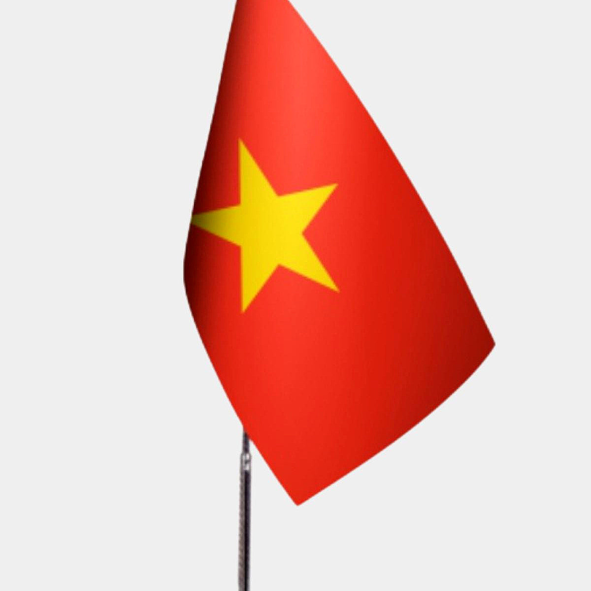Vietnam Desk Flag - Premium Double-Layer Satin with Chrome L-Shaped Stand | Professional Quality Country Desk Flag for Government Offices and Institutions