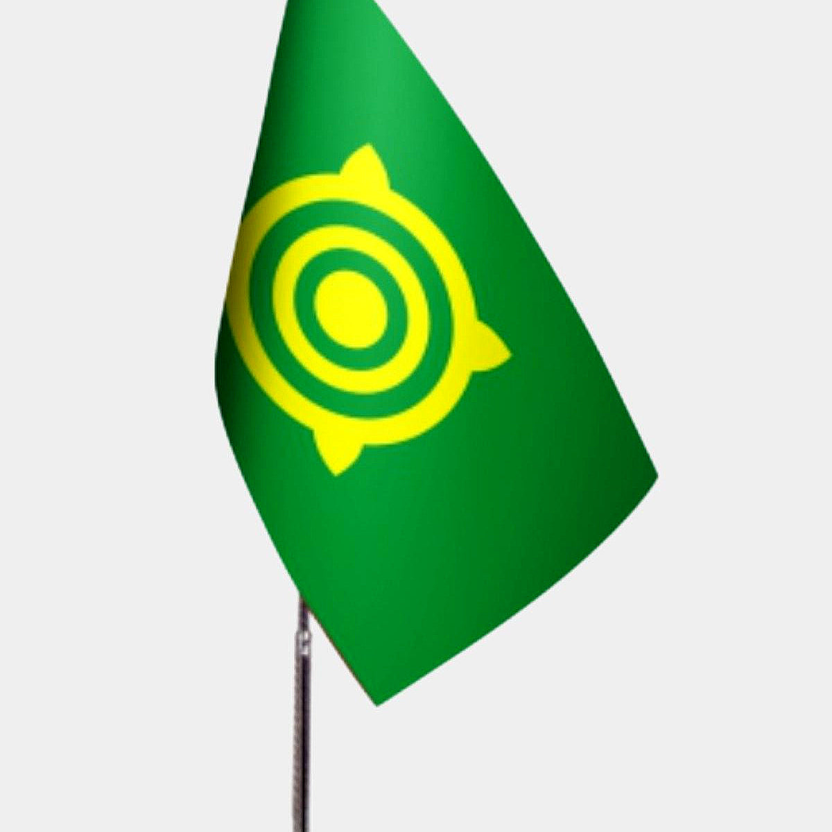 Khakas Republic Desk Flag - Premium Double-Layer Satin with Chrome L-Shaped Stand | Professional Quality Country Desk Flag for Government Offices and Institutions