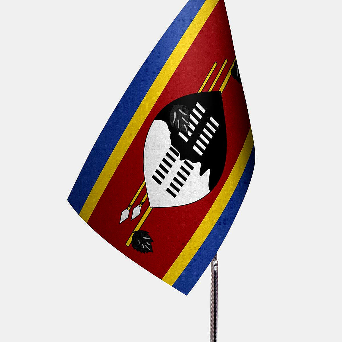 Esvatini Desk Flag - Premium Double-Layer Satin with Chrome L-Shaped Stand | Professional Quality Country Desk Flag for Government Offices and Institutions