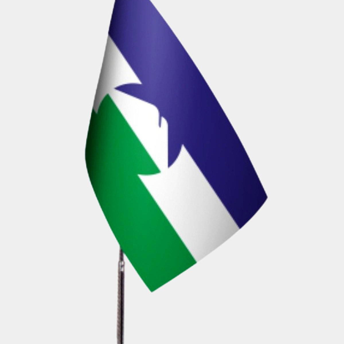 Karachay-Balkar Desk Flag - Premium Double-Layer Satin with Chrome L-Shaped Stand | Professional Quality Country Desk Flag for Government Offices and Institutions