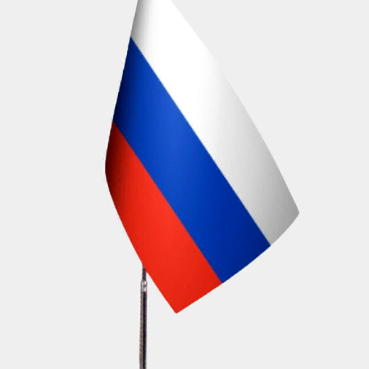 Russia Desk Flag - Premium Double-Layer Satin with Chrome L-Shaped Stand | Professional Quality Country Desk Flag for Government Offices and Institutions