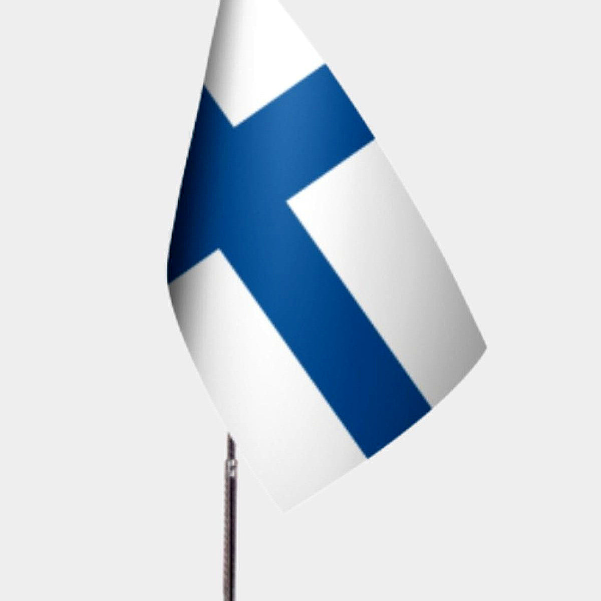 Finland Desk Flag - Premium Double-Layer Satin with Chrome L-Shaped Stand | Professional Quality Country Desk Flag for Government Offices and Institutions
