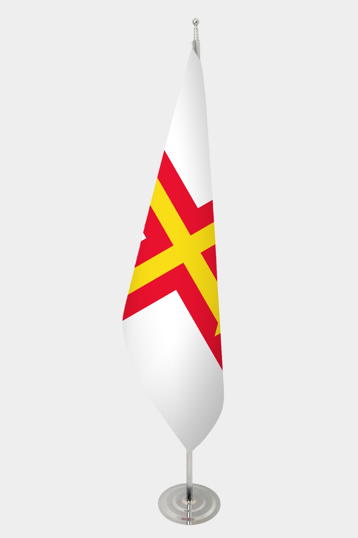 Guernsey Official Indoor Flag — Double Satin, Chrome Pole