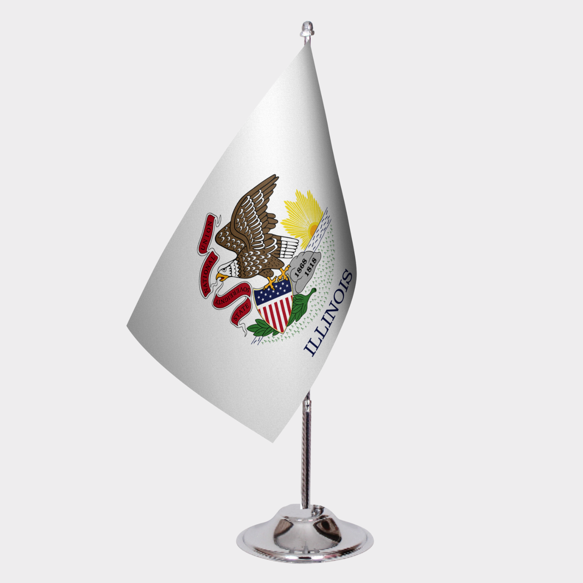 Illinois State Desk Flags — Double Satin