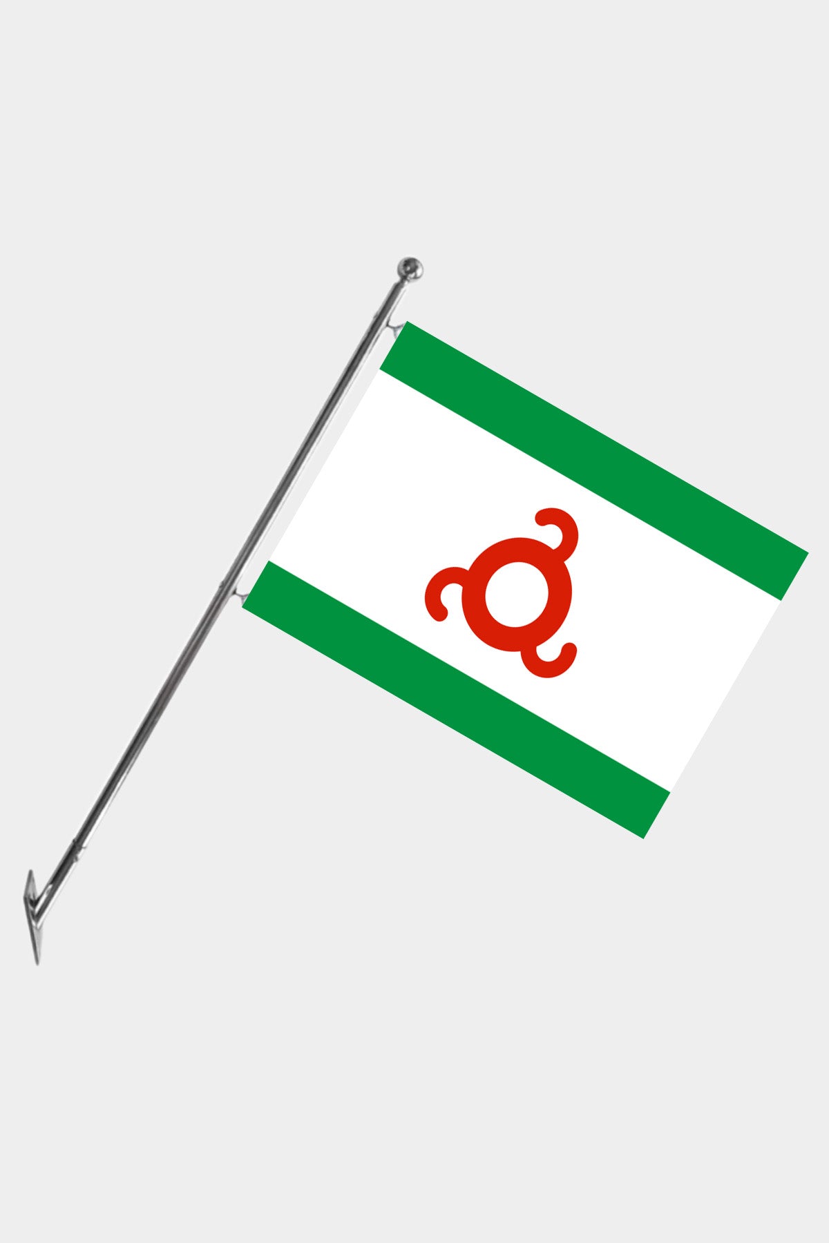Kit drapeau Ingouchie et mât télescopique mural — polyester tricoté