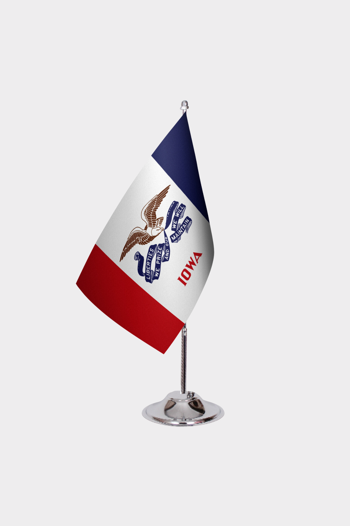 Iowa State Desk Flags — Double Satin