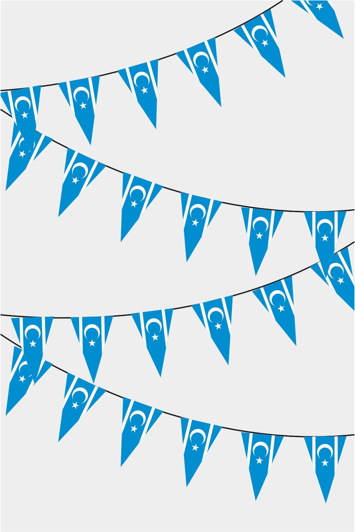 Guirlande de drapeaux triangulaires des Turkmènes d'Irak 50 m