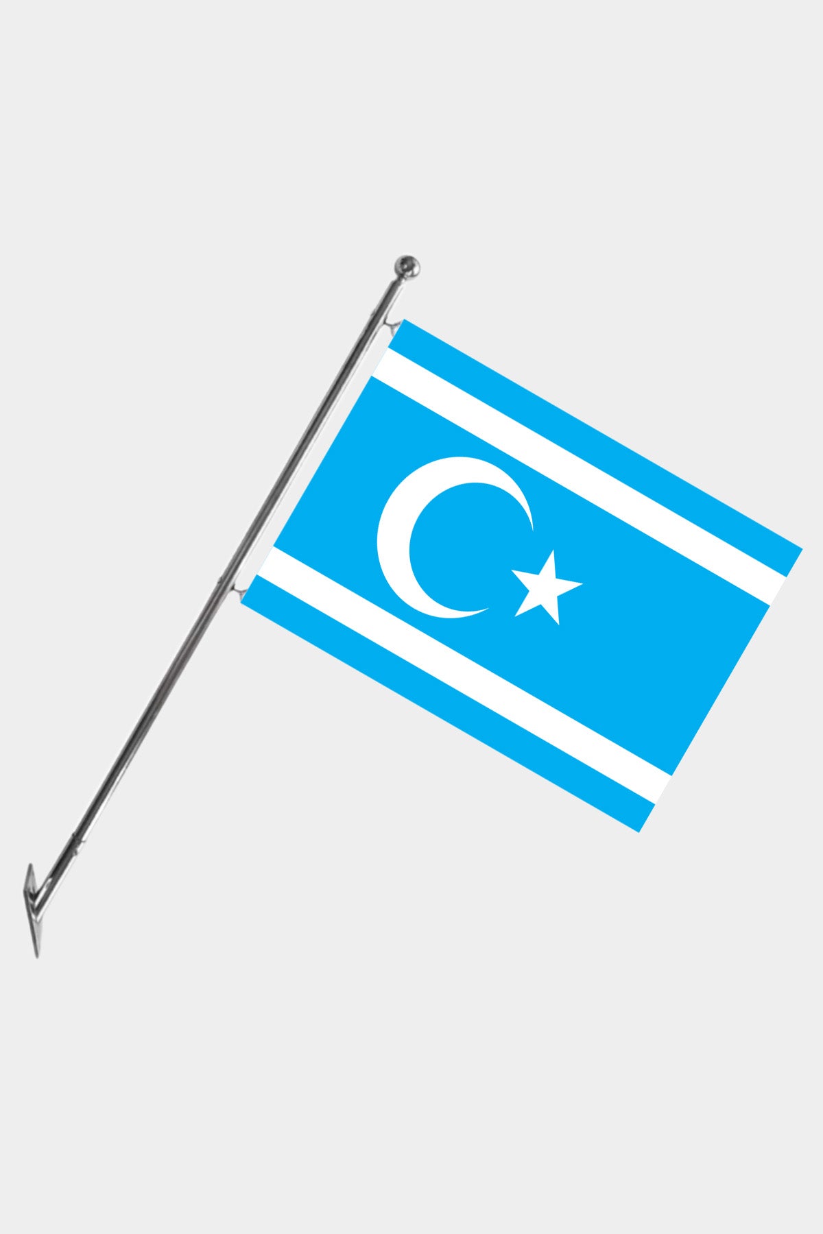 Kit drapeau Turkmènes d'Irak et mât télescopique mural — polyester tricoté
