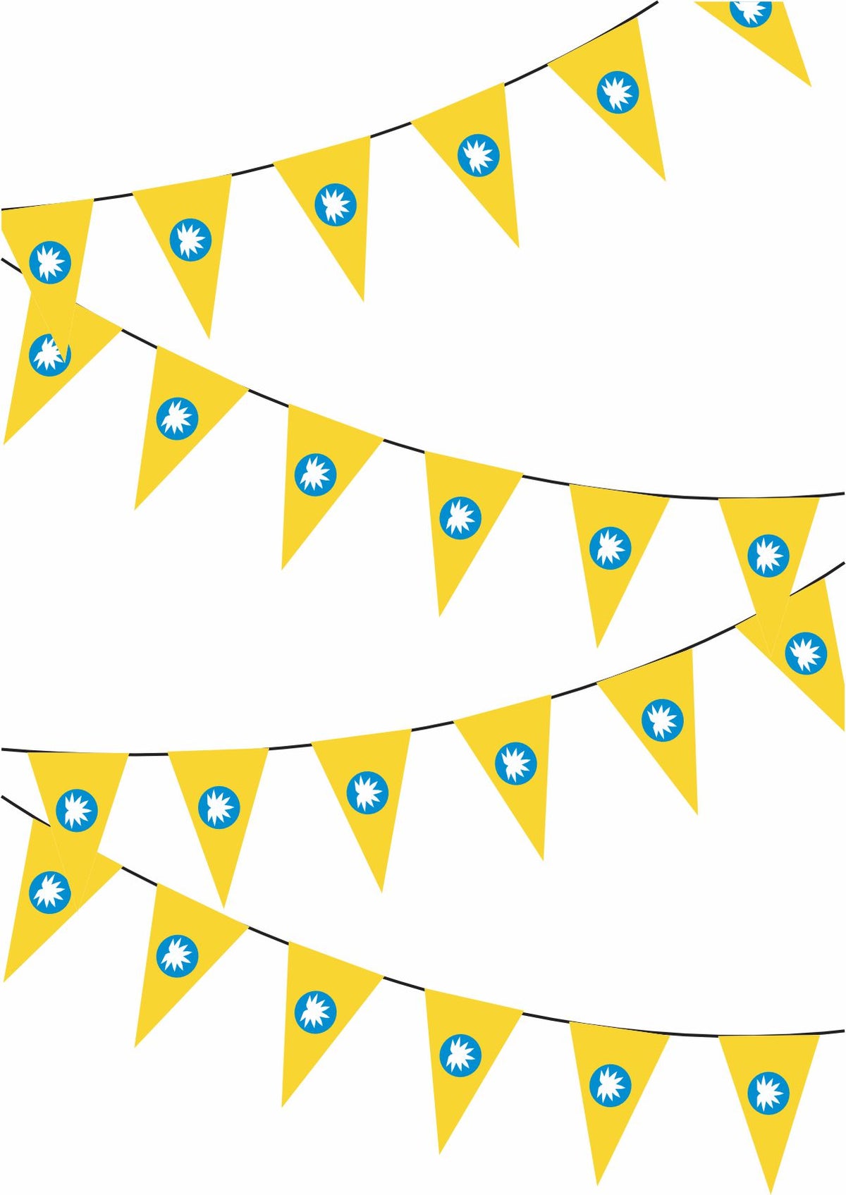 Guirlande de drapeaux triangulaires de la Kalmoukie 50 m