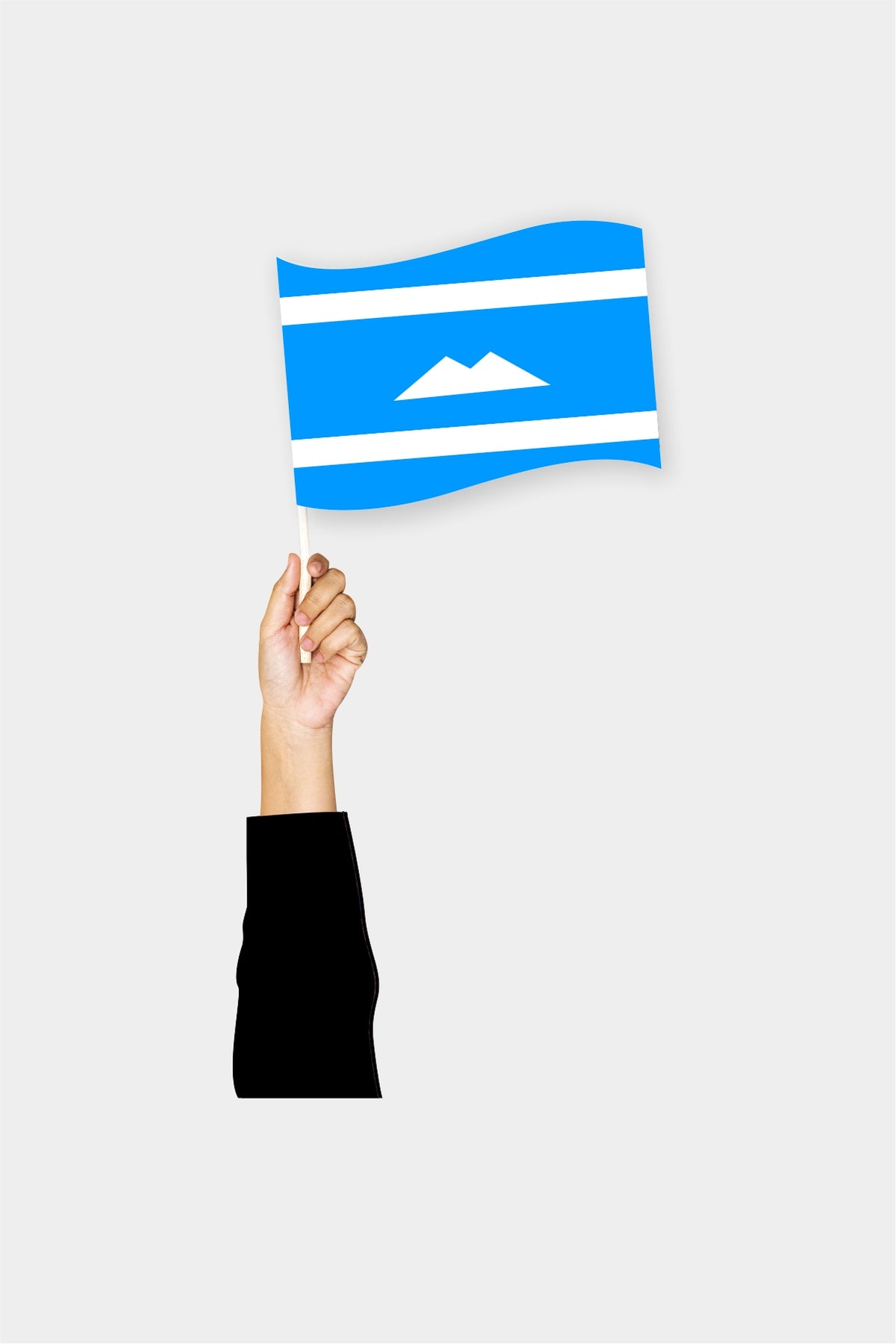 Karachay-Balkar handheld flag on stick - durable polyester country flag for events and parades