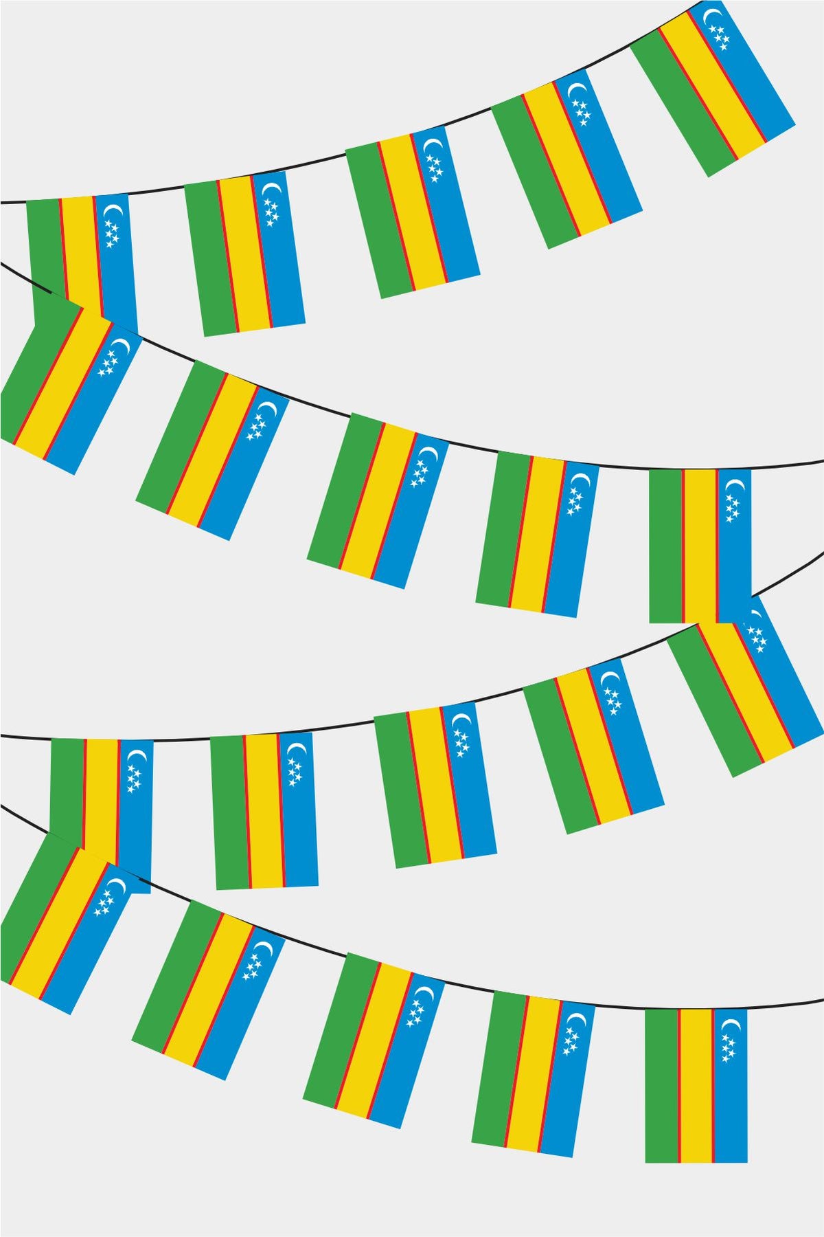 Guirlande de drapeaux rectangulaires du Karakalpakstan 50 m