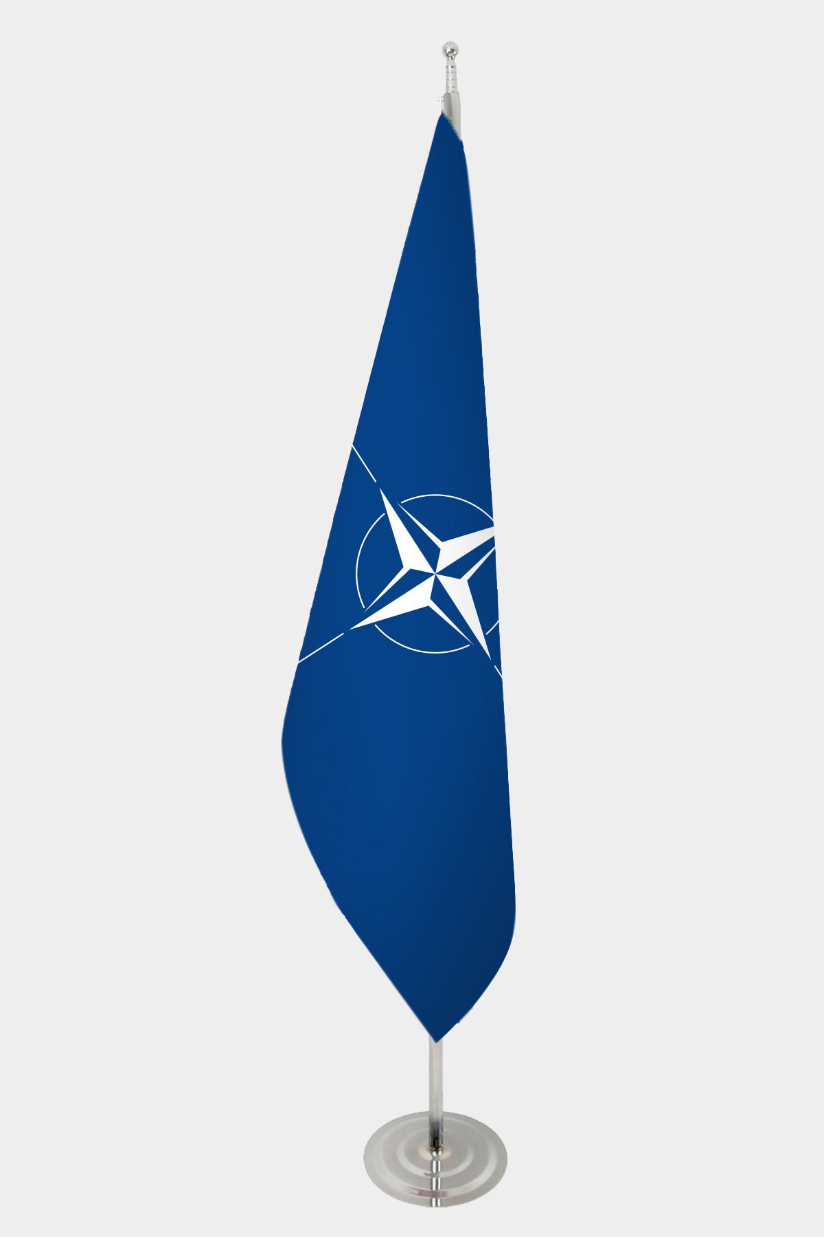 Drapeau officiel d'intérieur de l'OTAN — mât chromé